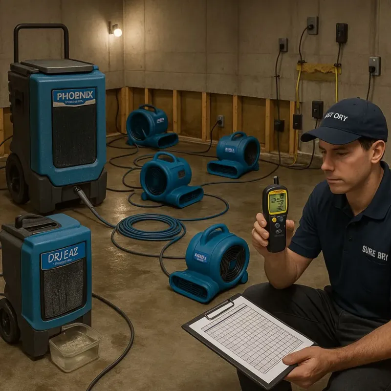 Structural Drying and Dehumidification process in Pataskala, OH